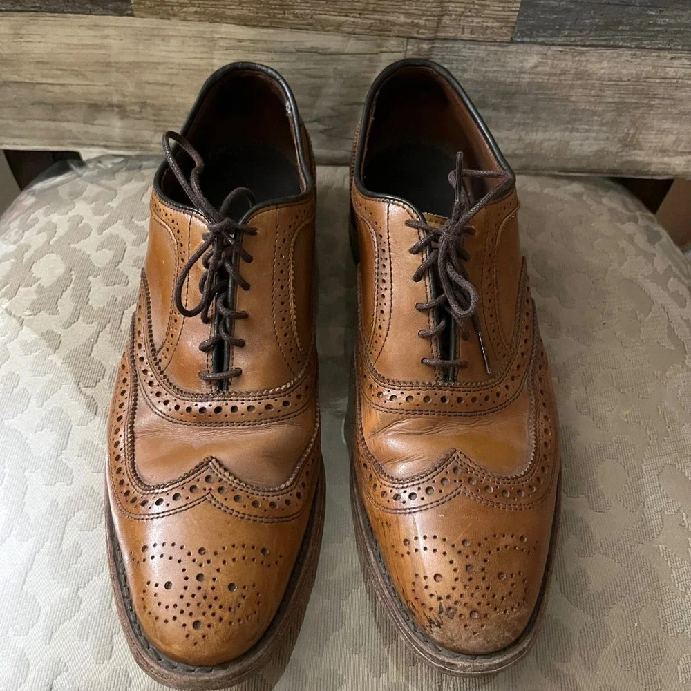 Allen Edmonds McAllister Wingtip Oxford Walnut Leather Mens Shoes 10 B 6235